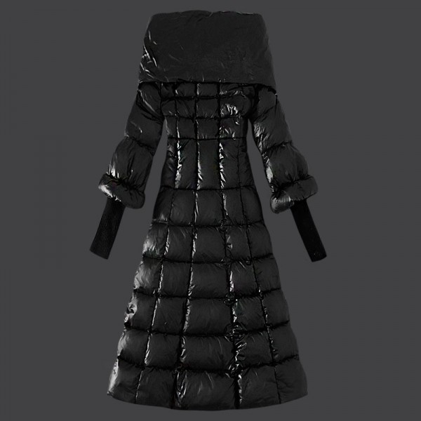 Moncelr Donna lungo Giù cappotto Regina collare nero Presa M1064